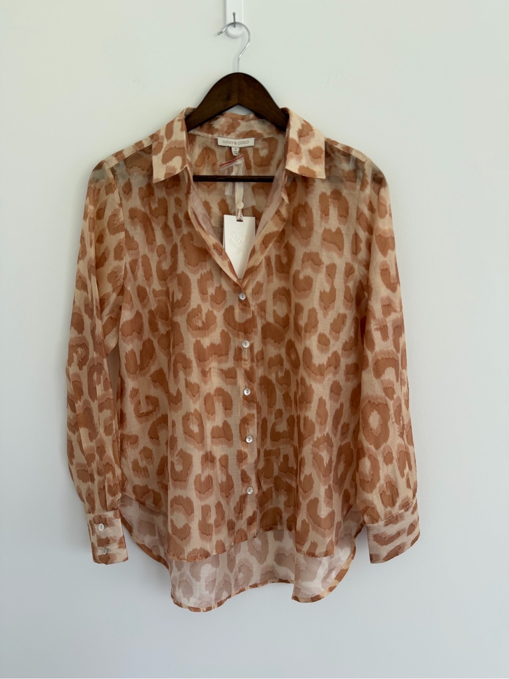 Lucky & Coco Leopard Print Blouse | Size Medium | NWT
